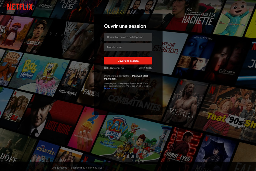 Exemple d'appels à l'action sur le site de Netflix.